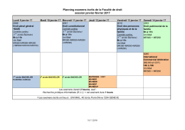 Planning des examens &eacute;crits et des contr&ocirc;les continus de la session