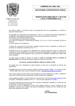 plu - Site officiel de la mairie de Lunel-Viel
