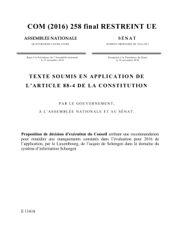 COM (2016) - Assembl&eacute;e nationale