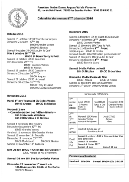 calendrier des messes du 4ème trimestre 2016 et catéchisme