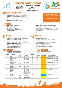 Informations détaillées  - Lille Orienteering City Race