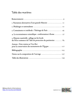 Table des matières