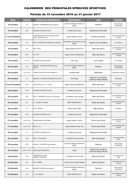 calendrier des manifestations sportives 2016