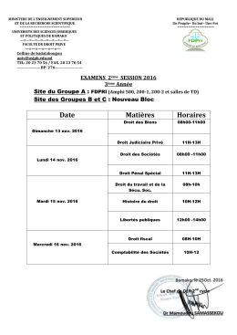 Emploi du temps 3éme Année