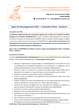 Consultez l`offre d`emploi ici - Fédération Départementale de pêche