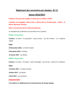 R&egrave;glement des rencontres par &eacute;quipes -9/
