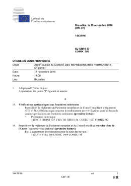 14431/16 nn 1 GIP 1B 1. Adoption de l`ordre du jour Approbation