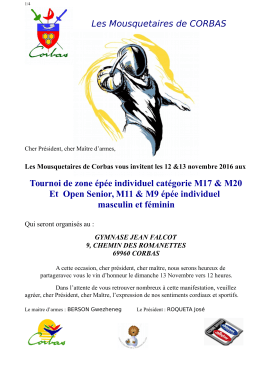 Tournoi d`épée à Corbas