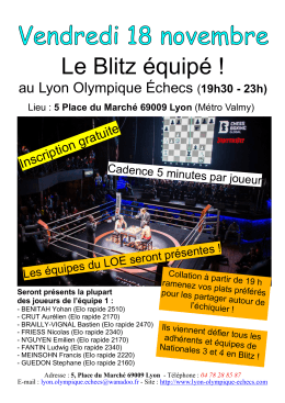 Blitz Vendredi 18 novembre 2016