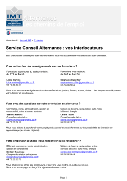IMT Grenoble - Service Conseil Alternance : vos interlocuteurs