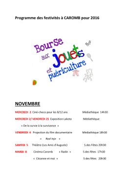 Programme des Festivités année 2016