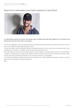 Report de la confrontation entre Saad Lamjarred et Laura