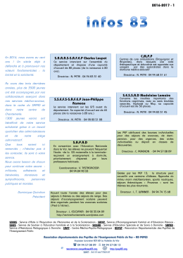 Coordonnées des établissements et services des PEP