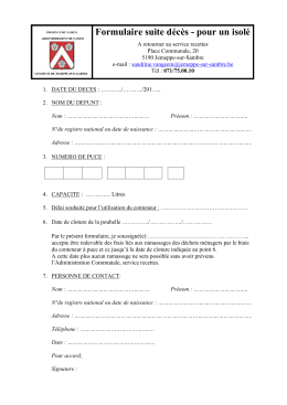 Formulaire décès - Jemeppe-sur