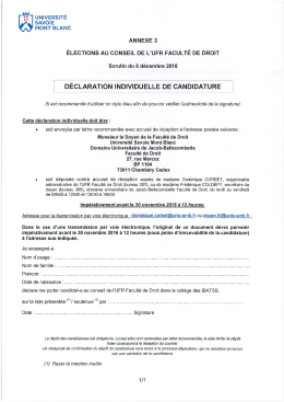 Déclarations individuelles de candidatures