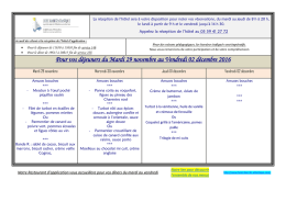 MENUS semaine du 29 novembre au 02 décembre