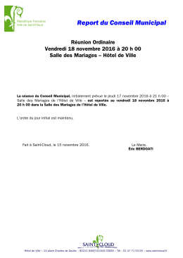 Ordre du jour - Mairie de Saint