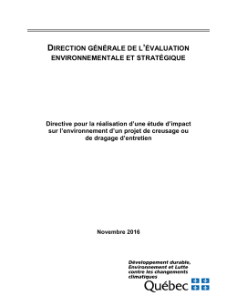 Directive pour la réalisation d`une étude d`impact sur l