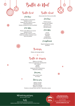 Buffet de No&euml;l - Pagodes de Beauval