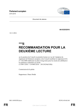 FR FR ***II RECOMMANDATION POUR LA DEUXIÈME LECTURE