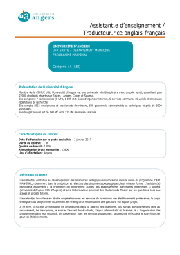 Assistant.e d`enseignement / Traducteur.rice anglais