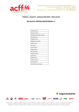“Initiateur Brevet B” : palmarès 2015