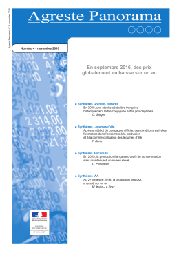 Agreste Panorama - Minist&egrave;re de l`Agriculture