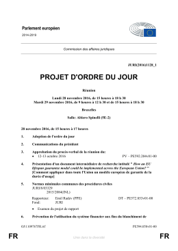FR FR PROJET D`ORDRE DU JOUR