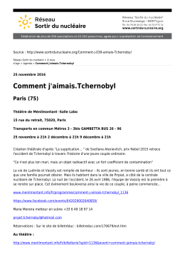 Comment j`aimais.Tchernobyl - R&eacute;seau Sortir du nucl&eacute;aire