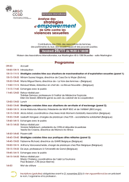 Programme du séminaire - CNCD