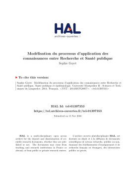 Mod&eacute;lisation du processus d`application des connaissances entre