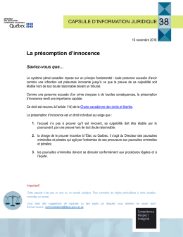 Suite... - Directeur des poursuites criminelles et p&eacute;nales