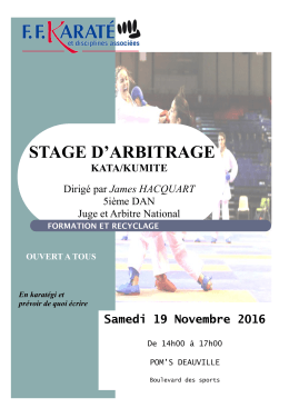 stage d`arbitrage kata/kumite