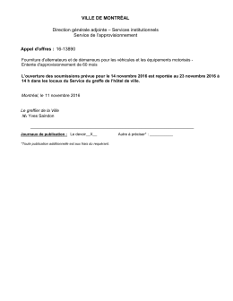 Fourniture d`alternateurs et de d&eacute;marreurs pour les v&eacute;hicules et les