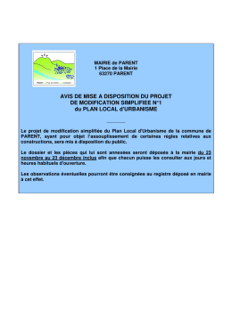 AVIS DE MISE A DISPOSITION DU PROJET DE MODIFICATION