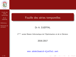 Fouille des s&eacute;ries temporelles - Site personnel du Dr. Abdelhamid