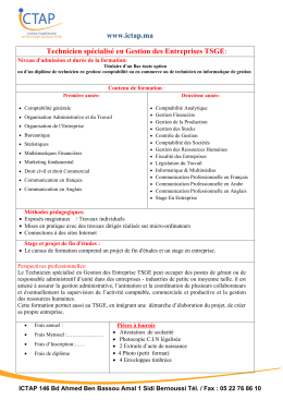 Technicien spécialisé en Gestion des Entreprises TSGE