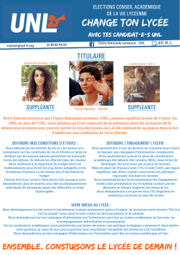 Ensemble, Constuisons le lycée de demain !