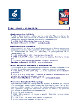 Exp&eacute;rimentarium de Chimie &Agrave; c&ocirc;t&eacute; de d&eacute;monstrations r&eacute;alis&eacute;es par