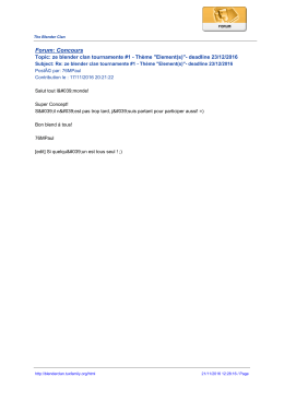 Forum: Concours - The Blender Clan
