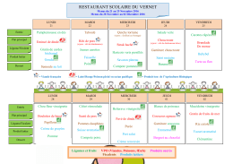 Menus du 21 Nov au 02 Déc 2016 - Le Vernet