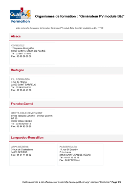 Liste des centres de formations