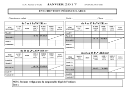 Inscription périscolaire JANVIER - MJC Audun-le