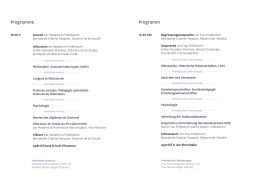 Programme Programm - Université de Fribourg