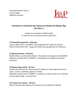 Concevoir et construire des r&eacute;seaux en Histoire du Moyen &Acirc;ge (Ve