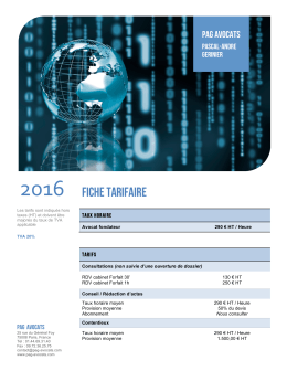 Notre fiche tarifaire