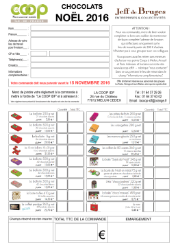 chocolats noël 2016