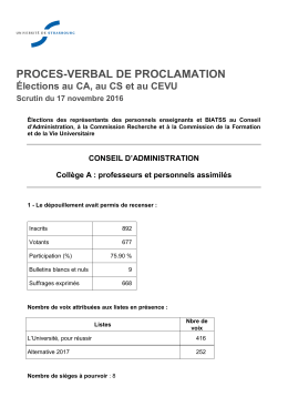 CA - Collège A : professeurs et personnels assimilés