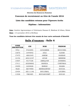 Salle d`examen : Salle 6