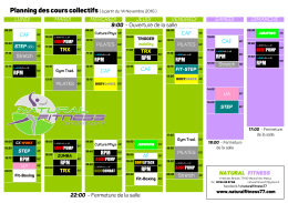 AF CAF JEUDI 9:00 - Ouverture de la salle LUNDI RPM MERCREDI